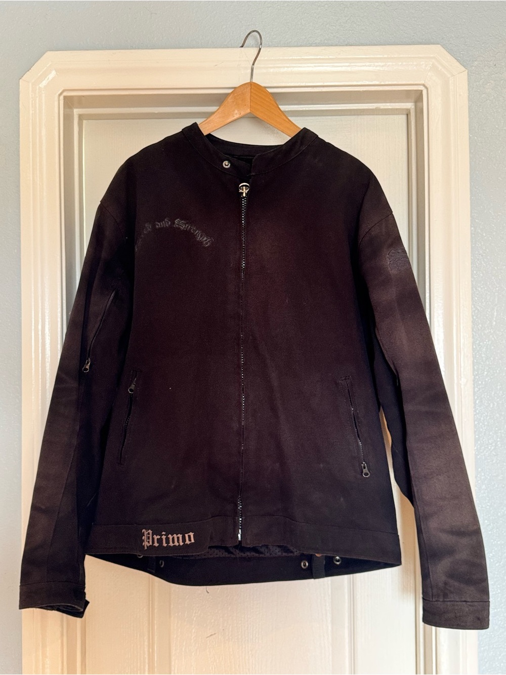 Vintage Speed and Strength Black Zip-Up Motorsport Jacket